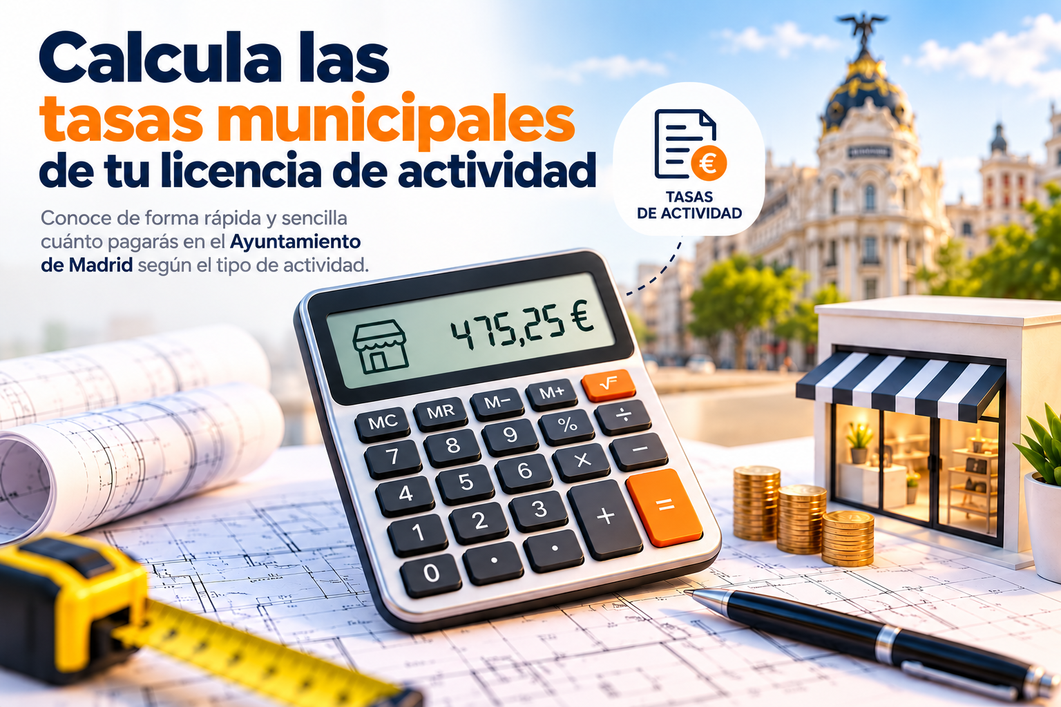 Calculadora de tasas de licencia de actividad en Madrid
