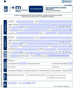 Impreso declaración responsable Madrid